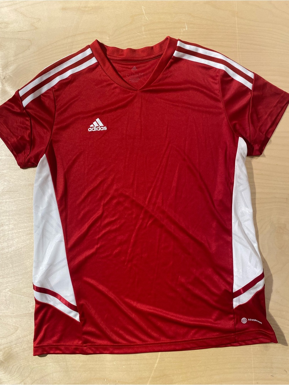 adidas Red and White Performance Soccer Jersey Large (SM) - Picture 5 of 10
